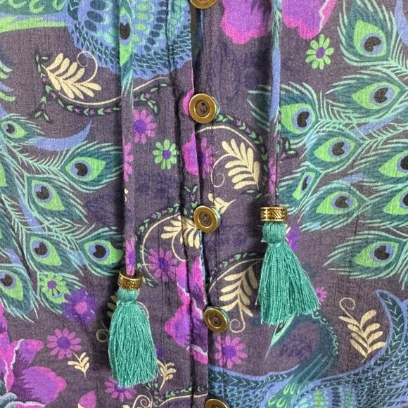 Spell & the Gypsy Bohème Blouse in Baltic Blues Large Bohemian 70s Witchy - Picture 11 of 16